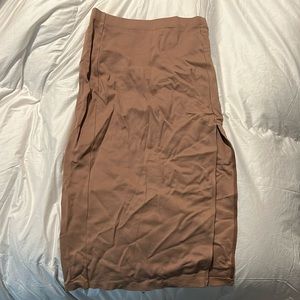 Babaton Tan Pencil Skirt with Slit